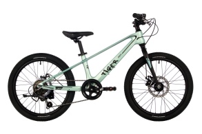 Велосипед NOVATRACK 20" TIGER, магнезиевая.рама, светло-зелёный, 6-скор, TY21/TS38, диск.тор.STG