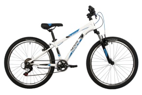 Мужской велосипед NOVATRACK 24" BATTLER сталь 12'', белый, 6 скор.TZ500/TS-38/SG-6S, V-brake