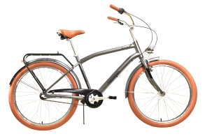 Велосипед Stark'24 Comfort Man 3speed темно-серый матовый металлик/черный/коричневый 16"