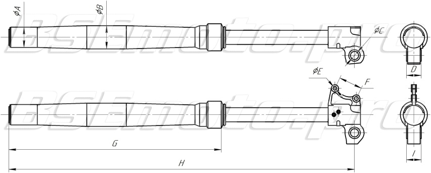 Амортизаторы передние 810x51x54 ↨180 BSE Z2