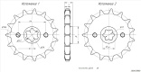 Звезда ведущая 428x14TxΦ17 BSE 154FMI ZS1P47FMD