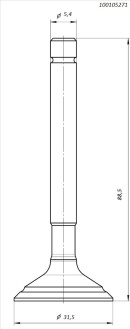 Клапан впускной BSE ZS172FMM