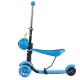Самокат Novatrack Disco-kids Saddle для детей, трансформер, свет.колеса PU 120*90мм, голубой