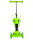Самокат Novatrack Disco-kids Saddle для детей, трансформер, свет.колеса PU 120*90мм, зеленый