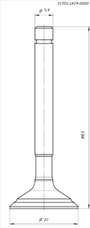 Клапан впускной BSE ZS166FMM