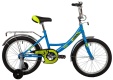 Велосипед NOVATRACK 18" URBAN синий, защита А-тип, тормоз нож., крылья и багажник хром.
