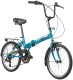Велосипед NOVATRACK 20" складной, TG, синий, 6 скор.Shimano TY-21,тормоз V-brake,сиден, багажник