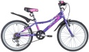 Велосипед NOVATRACK 20" ALICE фиолетовый, стальная рама, 6 скор., Shimano TY21/Microshift TS38, V-b