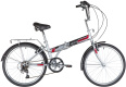 Велосипед NOVATRACK 24" складной, серый, TG, 6скор. Shimano TY-21, V-brake, сидение комфорт#140687