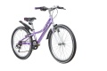 Велосипед NOVATRACK 24" ALICE, лиловый, сталь 10", 6 скор., TY21/TS38-6 V-brake, крылья