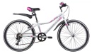 Велосипед NOVATRACK 24" ALICE белый,  стальная рама 12", 6 скор., Shimano TY21/Microshift TS38, V- b