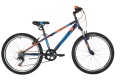 Велосипед NOVATRACK 24" EXTREME синий,  стальная рама 12", 6 скор., Shimano TZ500/Microshift TS38, V