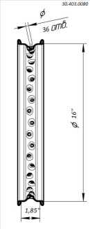Обод колёсный 1,85x16 32H алюминий серебристый BSE J1, J2 J1, J2LE Z2 Z3 Z3Y Z10 Z11 Z5 Z4
