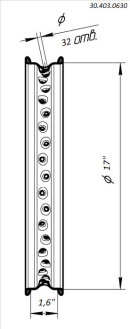 Обод колёсный 1,60x17 32H алюминий чёрный BSE CORE EX PH 125 PH 150 PH 125 MX