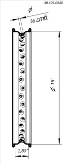 Обод колёсный 1,85x16 36H алюминий чёрный BSE J1, J2 J2S