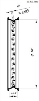 Обод колёсный 2,15x18 32H 7116 алюминий серебристый BSE BSE J1, J2 J1, J2LE Z2 Z3 Z3Y Z10 Z11 Z5 Z4 Z6 Z6Y Z7 M2 M2Y M8 Z8
