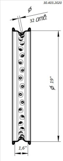 Обод колёсный 1,60x19 32H сталь чёрный BSE Z1