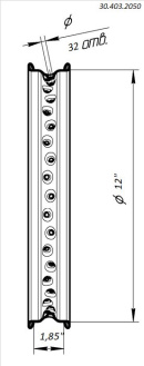 Обод колёсный 1,85x12 32H сталь чёрный BSE EVO DX PH 125 PH 125, 190S