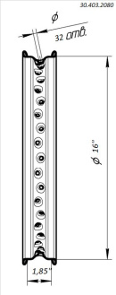 Обод колёсный 1,85x16 32H сталь чёрный BSE Z1