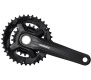 Система Shimano MT210-B, 175мм, 36/22T, интегрированный вал, защита, черный, CL+3мм, для 9ск.