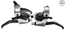 Шифтер/тормозная ручка Shimano Tourney, TX800, лев/пр, 3x8ск, тр.+оплетк, серебро