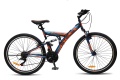 Велосипед STELS Focus V 26" 18-sp V030 18" Тёмно-синий/оранжевый (LU086305)