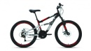 Велосипед FORWARD ALTAIR MTB FS 24 disc черный\красный 15"