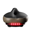 Седло ROCKBROS FU-3300L с задним фонарем, комфортное, с отверстием, 280x210x60 мм; черный/бежевый