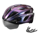 Велошлем ROCKBROS TT-16 Wind Mirror со съемным визором ; хамелеон фиолетовый