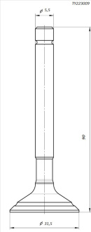 Клапан впускной BSE TY223