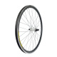 Колесо 24" пер., обод дв. ал. б/пист. чёр., ал. втулка,с эксц., серебр.
