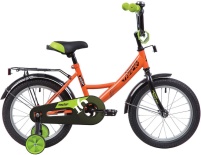 Велосипед NOVATRACK 12" VECTOR оранжевый, тормоз нож., крылья и багажник чёрн., полная защита цепи