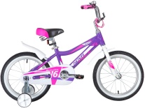 Велосипед NOVATRACK 16" NOVARA, лиловый, алюм. рама, тормоз нож, корот. крылья, нет багажника 139753