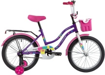 Велосипед NOVATRACK 18",TETRIS фиолетовый,тормоз нож,крылья цвет,багаж,корзина,защита А-тип#139678