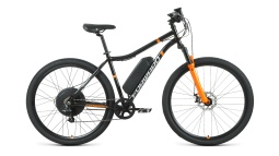 Электровелосипед Forward TSUNAMI 29 2.0 disc 500 W (29" 7 ск. рост. 19") 2021, черный, 1BKW1E197001