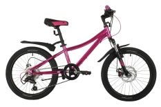 Велосипед NOVATRACK 20" KATRINA алюм., розовый, тормоз V-brake, короткие крылья