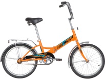 Велосипед NOVATRACK 20" складной, TG20, оранжевый, тормоз нож, двойной обод, багажник#140923