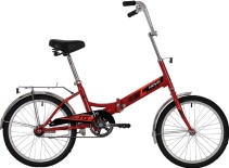 Велосипед NOVATRACK 20" складной, TG20, красный, тормоз нож, AL обода, багажник
