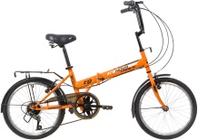 Велосипед NOVATRACK 20" складной, TG 30, оранжевый, 6 скоростей POWER, тормоз V-Brake, багажник, кры