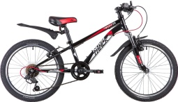 Велосипед NOVATRACK 20" POINTER, чёрный, сталь, 6-скор, Microshift TS38/Shimano, V-brake