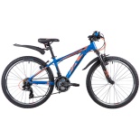 Велосипед NOVATRACK 24" EXTREME, алюм.рама 11", синий, 21-скор, TY300/TS38/TZ500, V-brake#133995