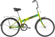 Велосипед NOVATRACK 24" складной, зеленый, тормоз V-Brake задний ножной, багажник, крылья#139794