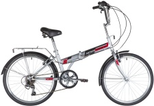 Велосипед NOVATRACK 24" складной, серый, TG, 6скор. Shimano TY-21, V-brake, сидение комфорт#140687