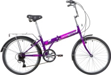 Велосипед NOVATRACK 24" складной, фиолет, TG, 6скор.Shimano TY-21, V-brake,сидение комфорт#140686