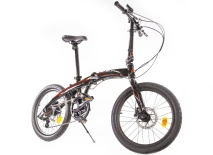 Велосипед Alpine Bike F1HD (2022), One size, 20", складной, 7 скоростей, черно-красный