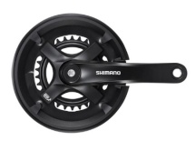 Система Shimano TY501, 175мм 2x7/8ск, Кв, 46/30, с защитой от цепи., с болтами креп, цвет черный