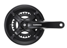 Система Shimano TY501, 175мм 2x7/8ск, Кв, 46/30, без защиты от цепи., с болтами креп, цвет черный