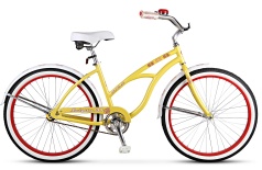 Велосипед STELS Navigator-130 Lady 1-sp 17" Жёлтый/белый/красный