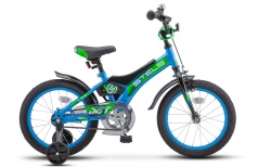 Велосипед STELS Jet 16" Z010 9" Голубой/зелёный 2020