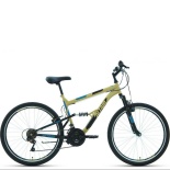 Велосипед ALTAIR MTB FS 26 1.0 (26" 18 ск. рост 18") 2021, бежевый/черный